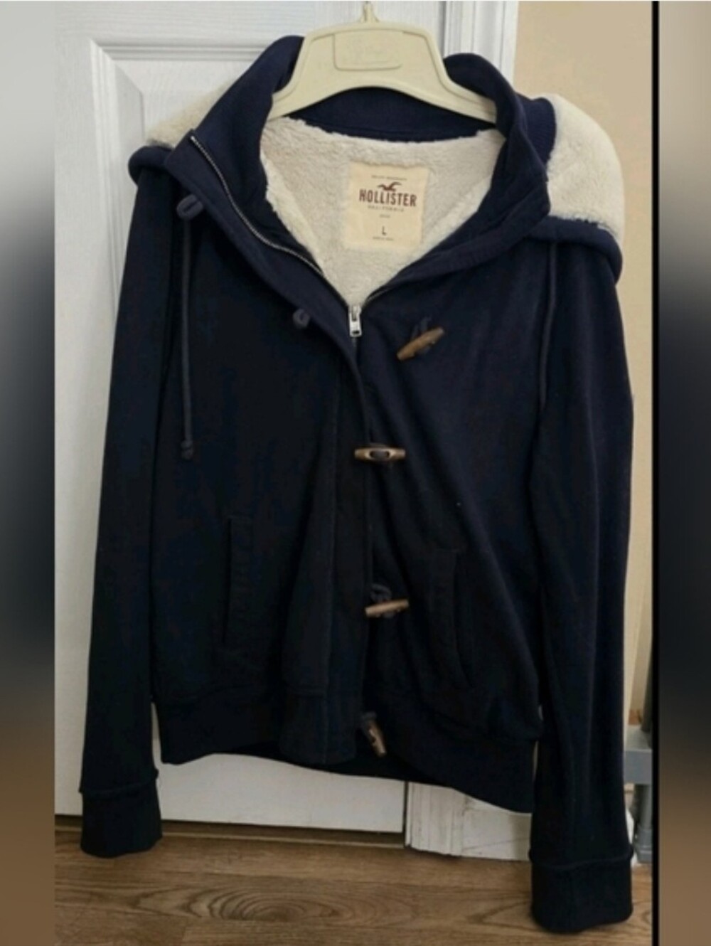 Hollister Women's Navy Hooded Jacket